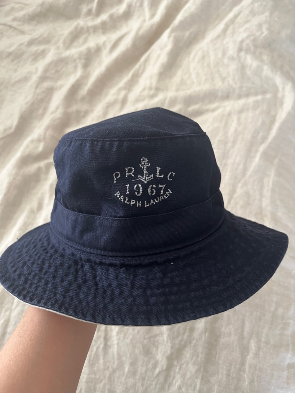 Ralph Lauren Navy Embroidered Anchor Bucket Hat
